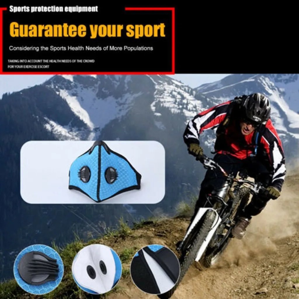 Pack of 5x Sports Face Masks Running Training Cycling Cycle Dust Filter Reusable