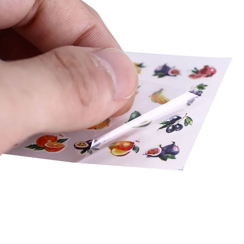 18 Sheets Water Transfer Full Cover Sticker Fruit Cocktail Series Mixed Design Nail Art Stickers DIY Tattoo Tip Decoration