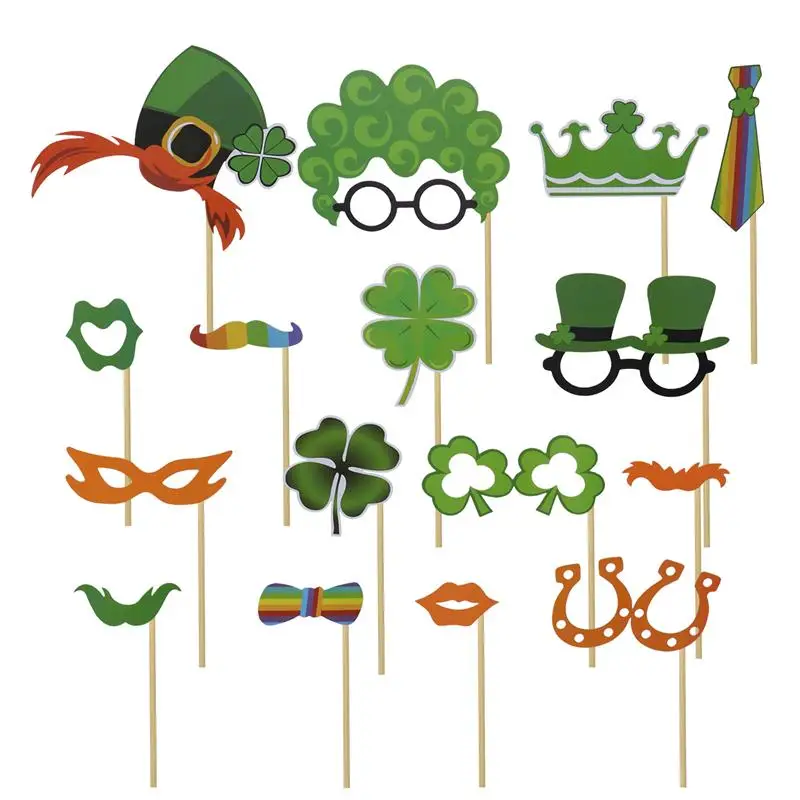 

16Pcs Props Interesting Photo Frame Party Supplies Party Props Photography Accessories for Festival Banquet St. Patrick's Day