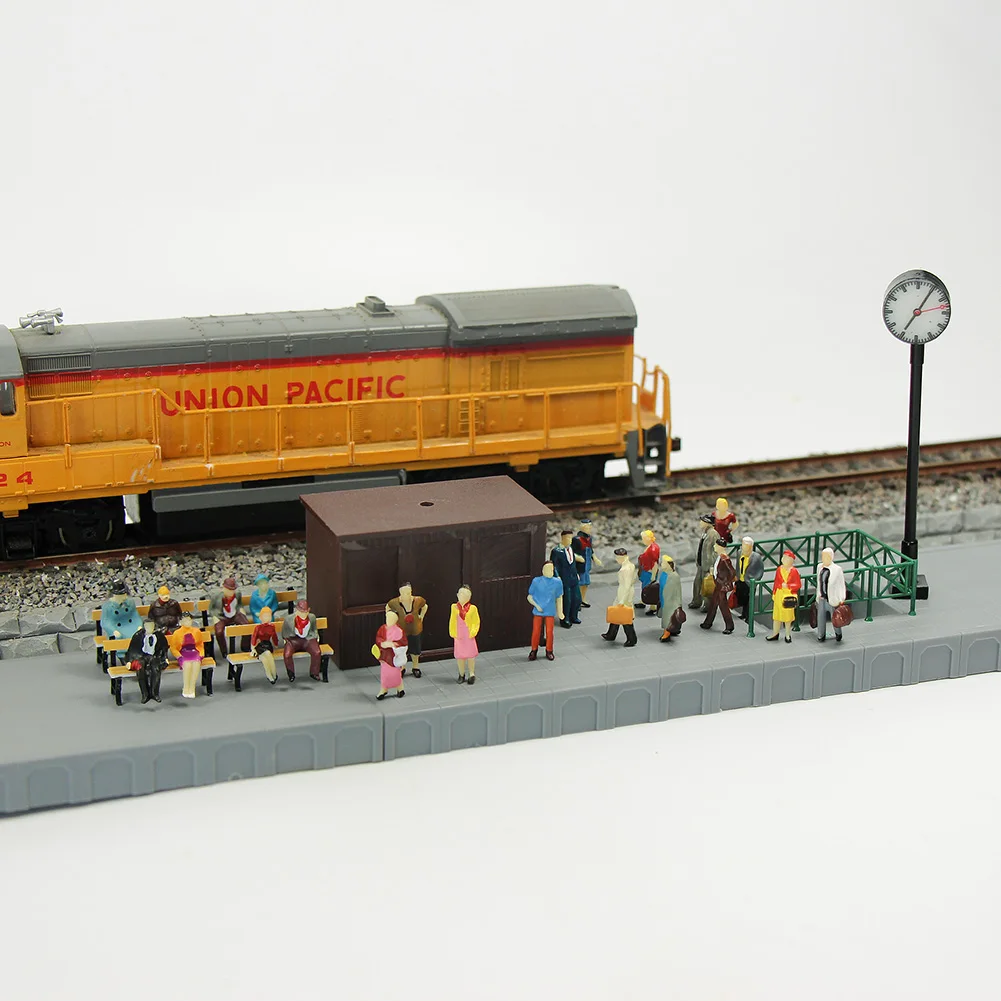 100 Seated Standing Model People Passanger Figures+5 Bench Train Railway Layout 