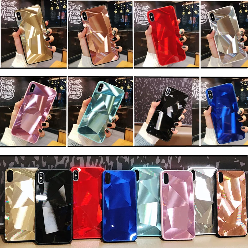 

Diamond pattern Jelly Plating Soft Case For iPhone 8 Plus 6 6S 7 plus Case Cover Back For iPhone XS XR XS Max X Coque fundas