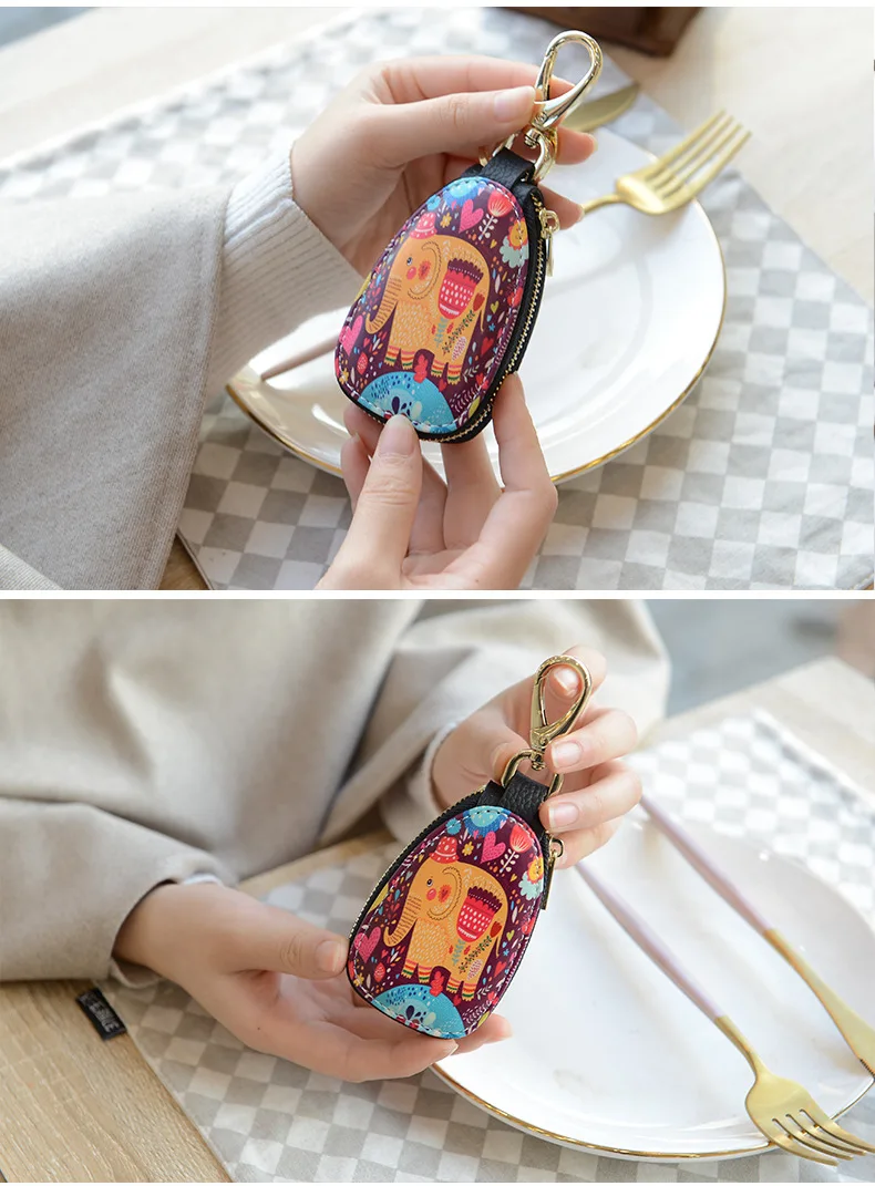General car key case cartoon pattern protection cover men and women key case Porta Chaves Purse Porta Chave Funda Llave