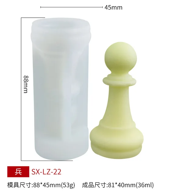 Chess Candle Silicone Mold DIY Chess 6 Piece Set Aromatherapy Candle Creative Ornaments Resin Molds Candle Making Kit LZ-22