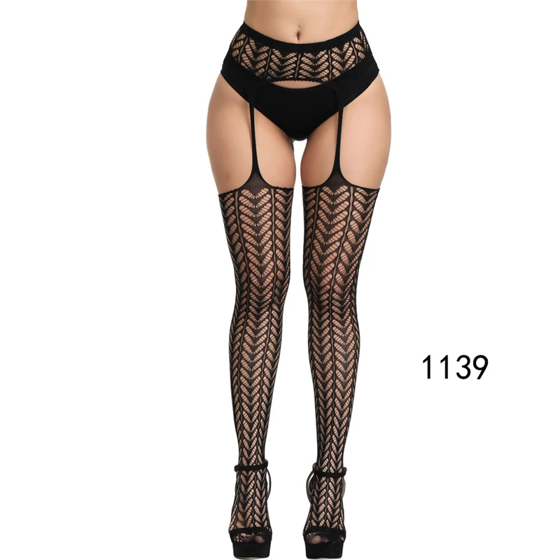 as the picture 7 Styles Fishnet Pantyhose Women Lady Crotchless Tights Sexy Lingerie Black Sheer Fishnets Tights Erotic Sexy Underwear New - Цвет: as the picture