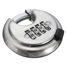 Замок безопасности из серебристой стали сплав 4 цифры сочетание мастер круглой формы дисковый замок для запирающиеся двери сумка с окошком багажник