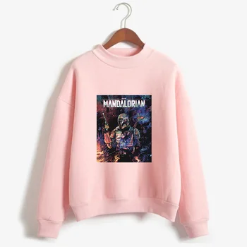 

Mandalorian Sweatshirt Women Star Wars Boba Fett Baby Yoda Space Opera TV Series Hoodies Science Fiction Movies Casual Clothes