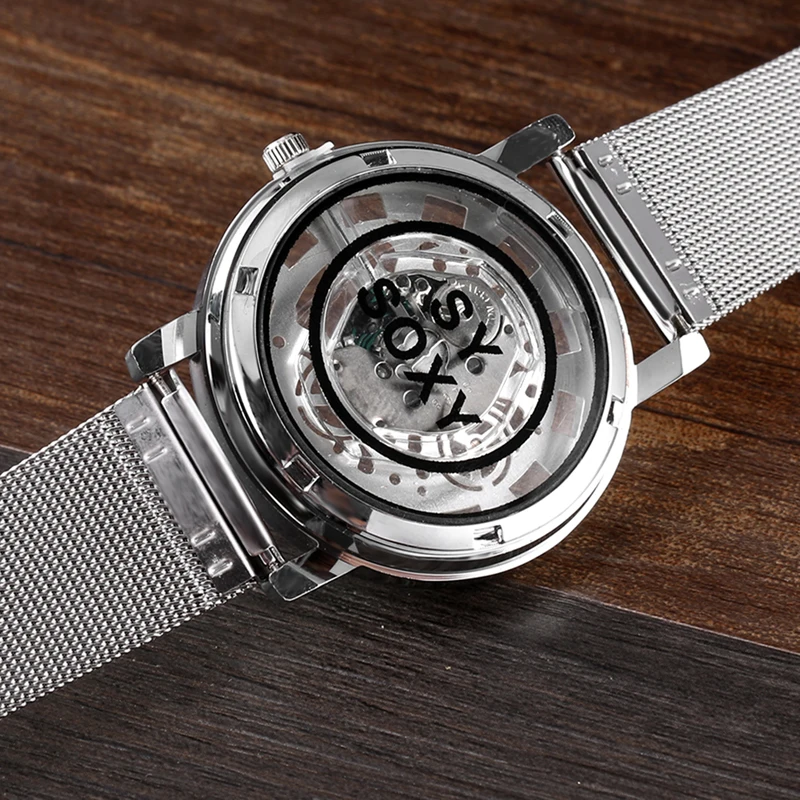 Классические модные мужские часы Топ бренд кристалл стекло нержавеющая сталь Аналоговые кварцевые наручные часы браслет человек подарок часы Reloje