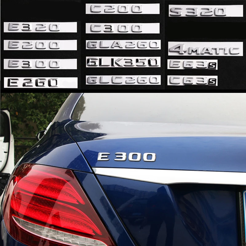 Автомобильная хромированная наклейка из АБС-пластика для Mercedes Benz 4matic E200 E260 E300 C200