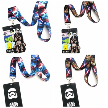 

5 pcs cartoon star wars Neck Strap Card Bus ID Holders Identity Badge Lanyard