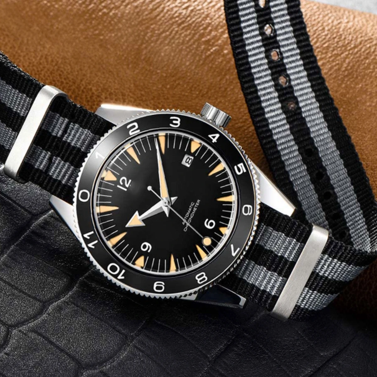 Custom Logo NH35A Watch 100 Waterproof Mens 41mm Sapphire Ceramic Bezel Male Mechanical Clock Diver Sports Automatic Wristwatch