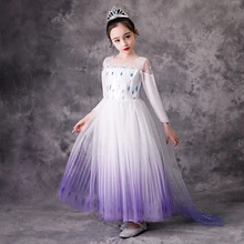 Top Quality Snow Queen 2 White Baby Girls Dress Anna Elsa Cosplay Costume Summer Princess Dress Halloween Birthday Party Dresses(China)