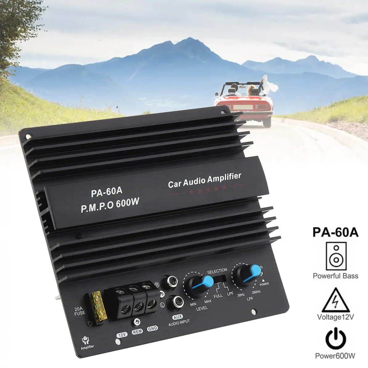 12V 600W 범용 카 오디오 앰프 보드 스피커 서브 우퍼 보드베이스 모듈 하이 파워 모노 채널 무손실 액세서리