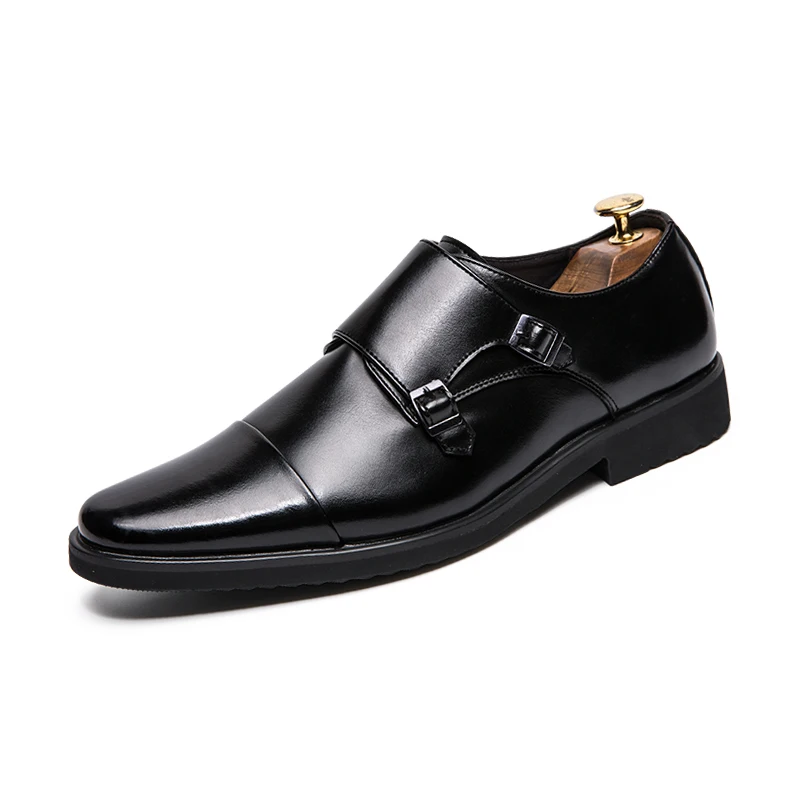 

Large size 38-48 New British Men's Slip On Leather Business Pointed Toe Men Dress Shoes outdoor Wedding Oxfords Formal Shoes