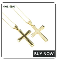 MHS.SUN CZ Zircon Big Cross Pendant Necklace For Men Women Gift Hip Hop Gold/Silver/Black Chain Necklace Religion Jewelry 1PC