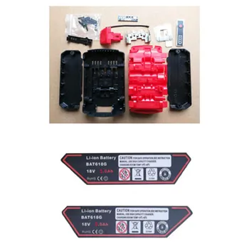 

Battery Plastic Case Housing LED PCB Circuit Board Tag Sticker Kit for Bosch 18V BAT618G Li-ion Battery Repair Parts