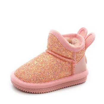 

Babaya Girls Snow Boots Baby Shoes Cotton Boots 2019 Winter New Children Plus Velvet Kids Short Boots Winter Shoes 1-6 Years Old