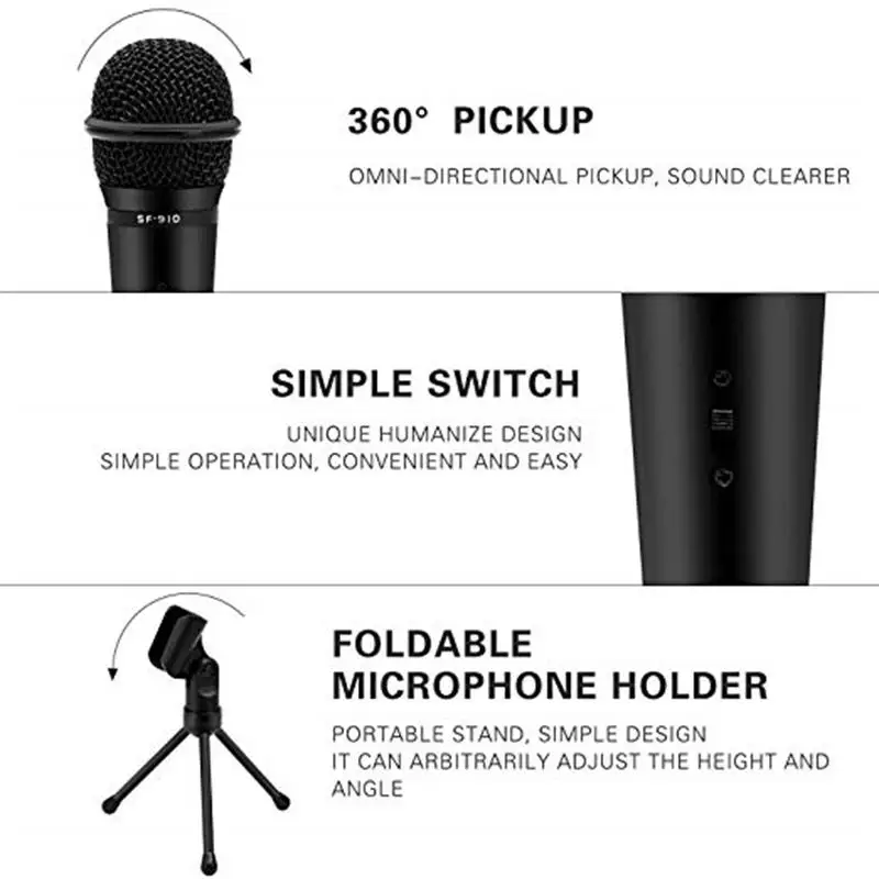 FELYBY Desktop конденсаторный микрофон профессиональный podcast Студийный микрофон для компьютера телефона ноутбук Skype речи meeting игры