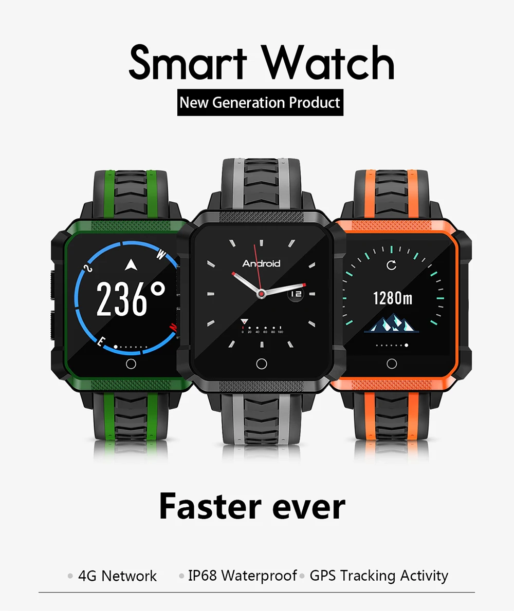 

H7 Android 6.0 Smart Watch 1GB + 8GB Bluetooth 4.0 WIFI 4G Smartwatch men Wristwatch Support 5.0MP Heart rate Pedometer GPS Maps