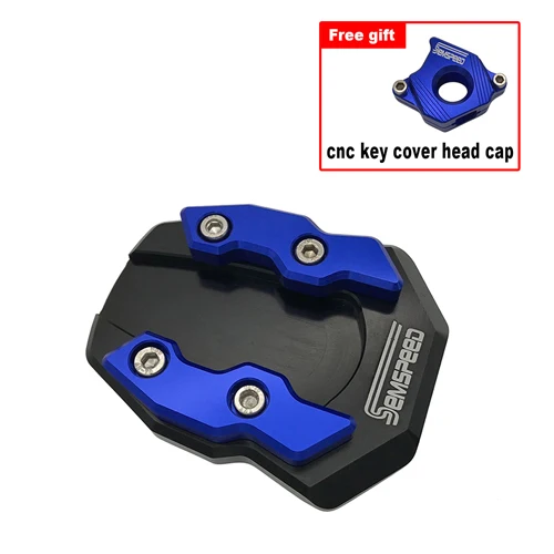 Синий SEMSPEED N-MAX155 комплект подстраиваются под стопу сбоку подставки ключи Кепки замок чехол для ключей Защитная крышка для NMAX 155 150 125 - Цвет: Синий