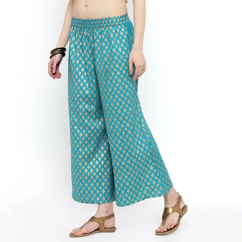 Shalwar Indian Pants Ethnic Style Peacock Blue Cotton Sweat-absorbent Breathable In Spring and Summer Trousers Shalwars Salwar |