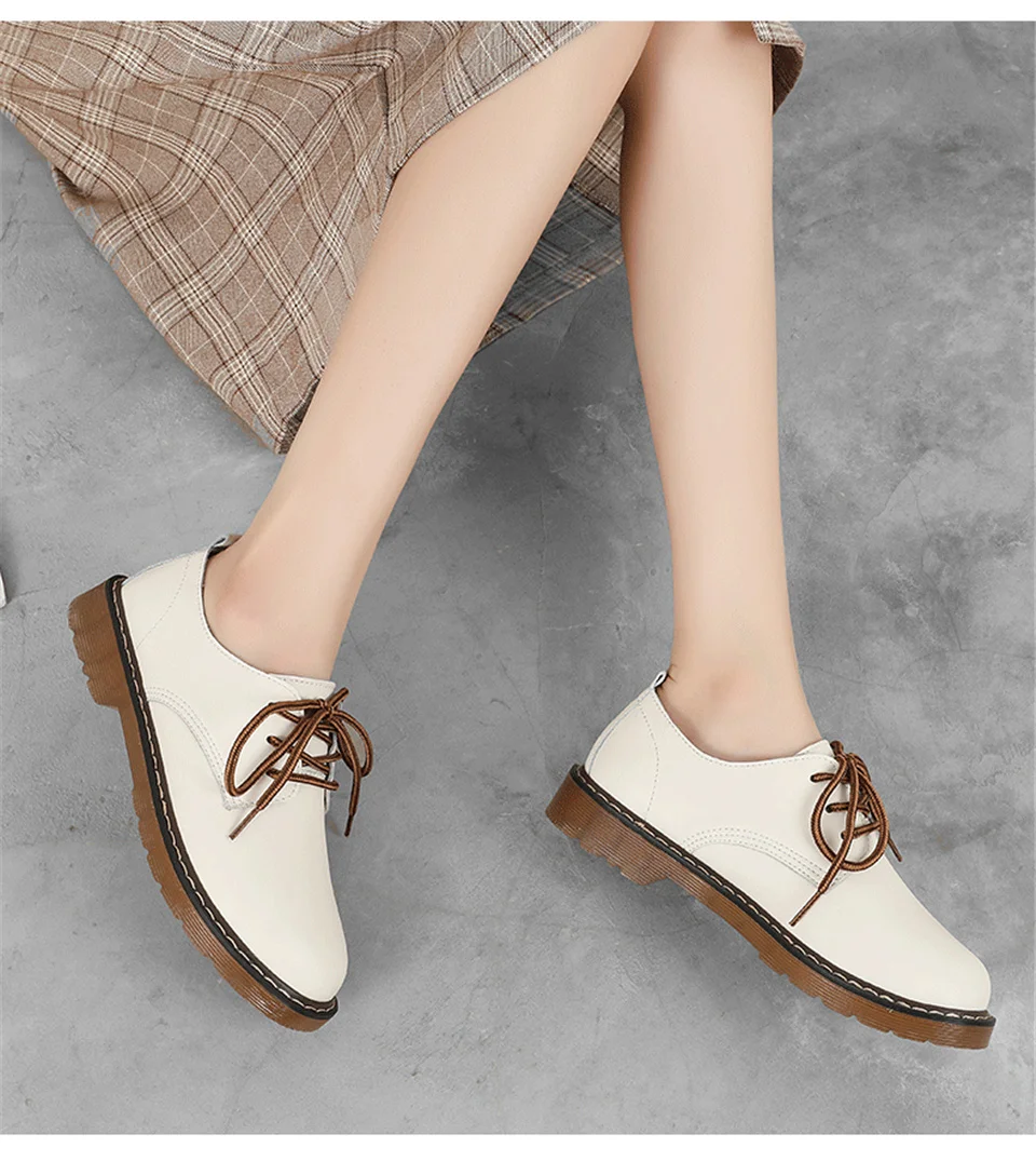 MALEMONKEY Luxury Brand Designers New Fashion Women Shoes Black Comfortable Cute Lady Flat Lace-Up Vintage
