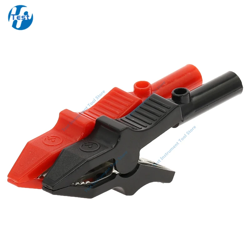 2pcs/lot 30A Red Black Copper Alligator Clip For 4mm Banana PLUG Test Probes