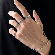 

Cosysail Punk Geometric Wrist Bracelet for Women Men Punk Sold Color Finger Bracelet Couple Emo Jewelry Gifts Pulsera Mujer 2022