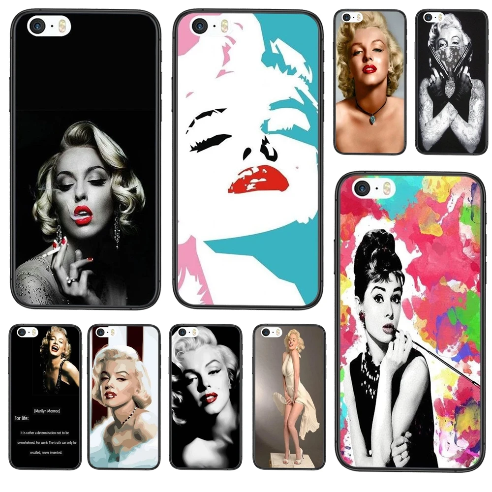 Soft Mobile Phone Shell Sexy Tattooed Marilyn Monroe For Apple iPhone 11 12 Pro Mini X XR XS MAX 5 5S 5C SE 6 6S 7 8 Plus | Мобильные