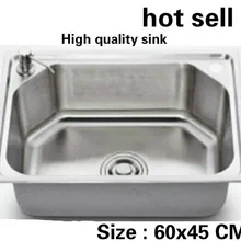 Tangwu утолщение 304 кухонная раковина из нержавеющей стали один слот умывальник посуда 60x45 см