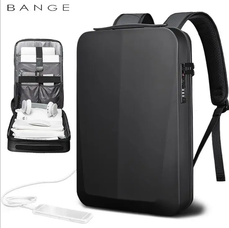 Bange Male School backpack Men day pack Men 15.6 Inch laptop backpack bag travel Backpack for man hard backapck bag Rucksack 6