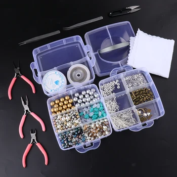 

1 Set Jewelry Making Findings Kits Crafts Glass Seed Beads Storage Case