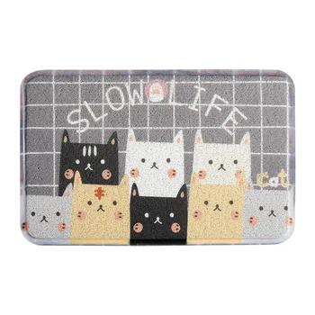 

Modern Pvc Silk Loop Cartoon Flower Print Carpets Living Room Carpet Round Mats For Bedroom Decor Soft Leather Material Area Rug