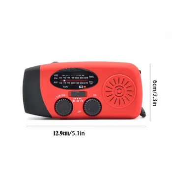 

Solar Hand-cranked Radio With Flashlight Charging Radio Usb Interface Digital Display 3 Led Waterproof