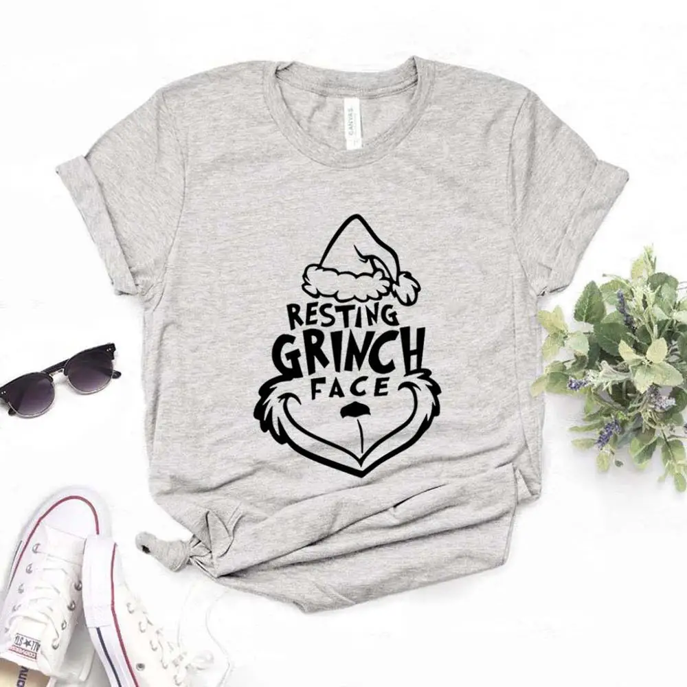 Хлопковая женская футболка с рисунком лица Grinch 6 цветов|Футболки| |