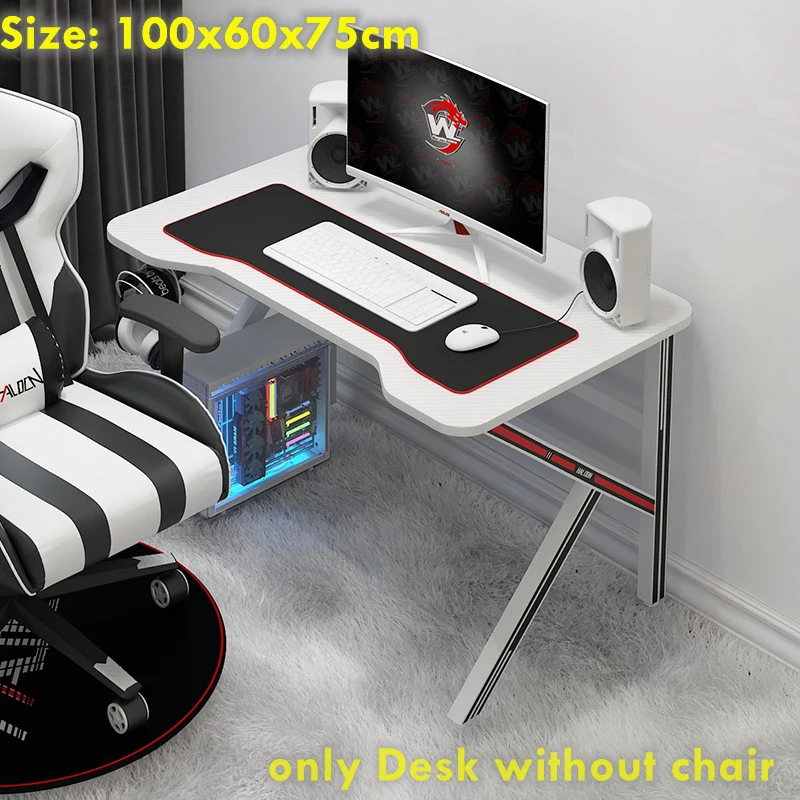 100x60x75cm K Game Table White Computer Table Household Simple Desktop Office Working Desk Black Gaming Table Useful Small Desk