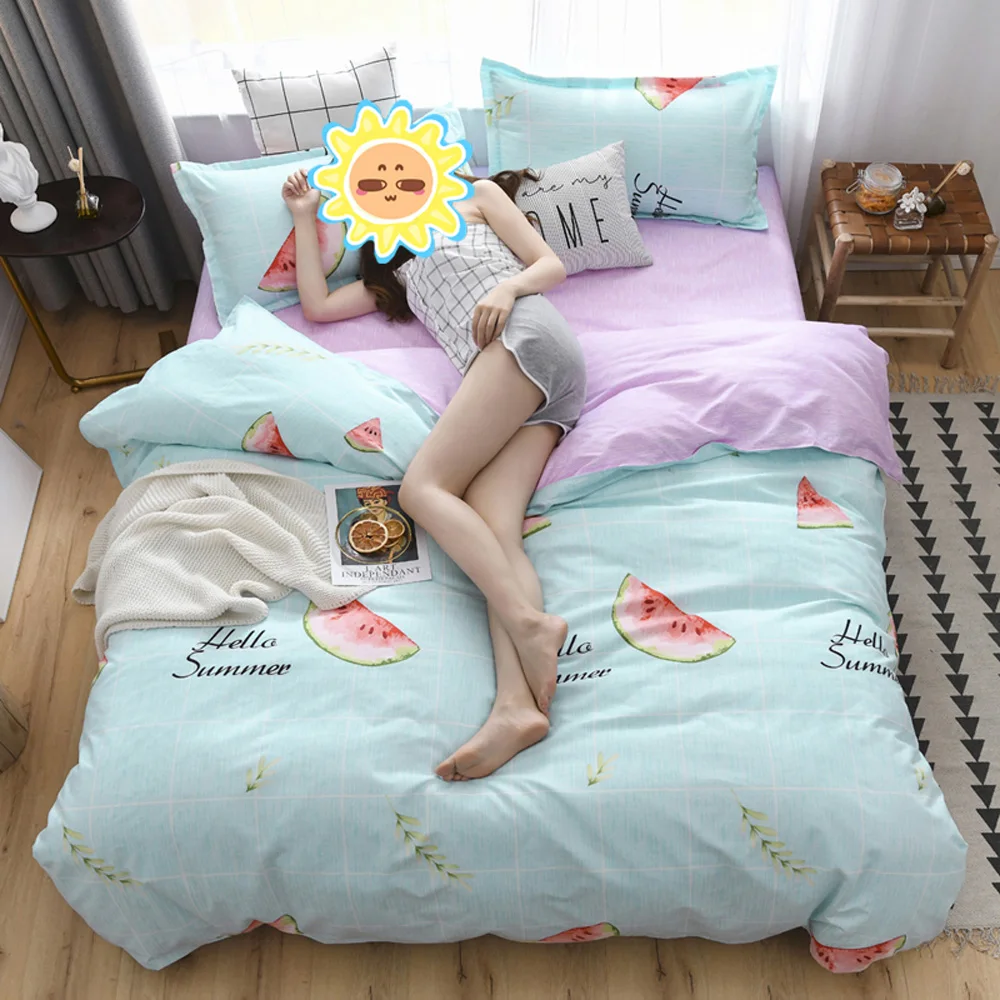 

Watermelon printed pattern bedding set for comforter blue duvet cover set Girly Home Textiles Bedclothes 3pcs Drop Ship bed set