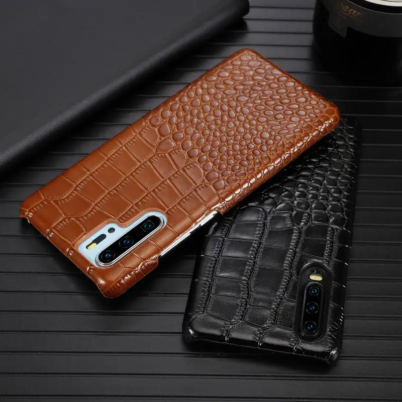 Чехол из натуральной кожи крокодила для телефона huawei P30/P30 Pro из натуральной коровьей кожи тонкий чехол для iphone X XR XS Max 7 8 Plus