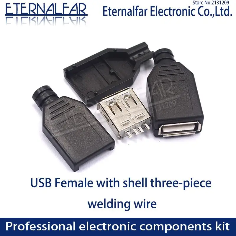 USB 2 0 разъем разъема типа А двухслойный Женский 180 градусов 8PIN обжимной DIP изгиб