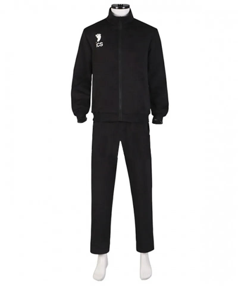 

Haikyuu Cosplay Costume Volleyball Team Juvenile Black Sportswear Costume Adult Unisex Black Uniform Jacket Pants Suit L321