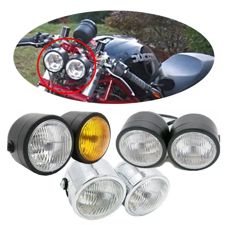 Фара для мотоцикла 4 &quotStreetfigher Twin Round Double Dominator головная лампа V Max Vmax Vmx 1200 Cafe Racer Chrome|