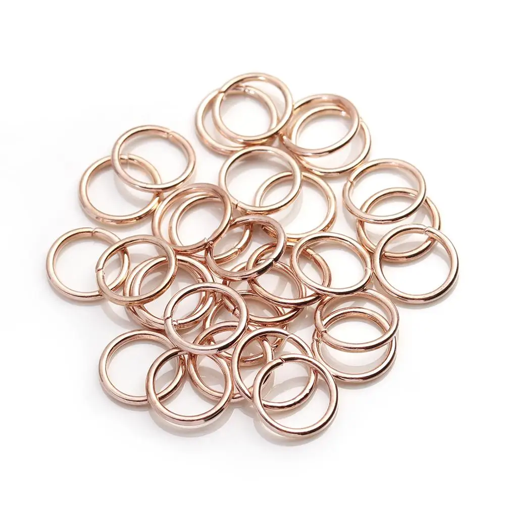 Rose Gold 200 шт./лот, золотые, серебряные петли, 4, 5, 6, 8, 10 мм, открытые кольца для рукоделия, изготовления ювелирных изделий, ожерелья, браслетов, фурнитура, соединительные принадлежности - Цвет: Rose Gold