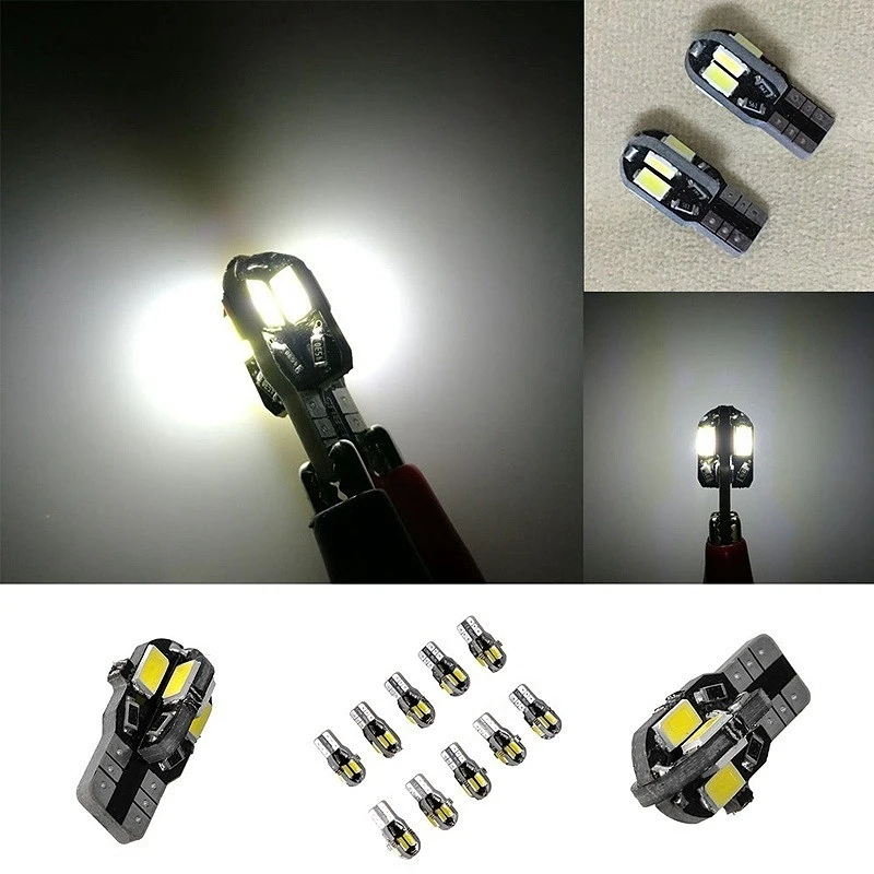 10 шт. лампочка и 2 шт. автомобильная лампа: T10 194 168 5730 8 Led Smd белое боковое освещение лампа чрезвычайно яркая 400 люмен 3020