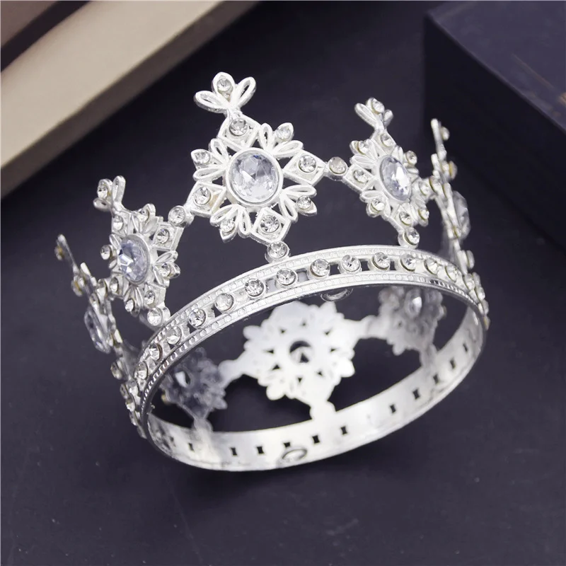 Birthday Crown Cake Decoration 8cm Children Diadem Bridal Wedding Hair Jewelry Tiaras