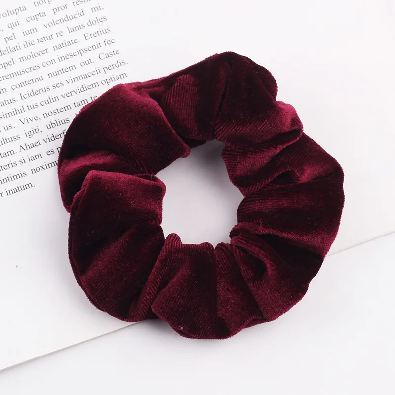 1 PC Velvet Scrunchies Rope For Women Girls Solid Hair Ties  display picture 3
