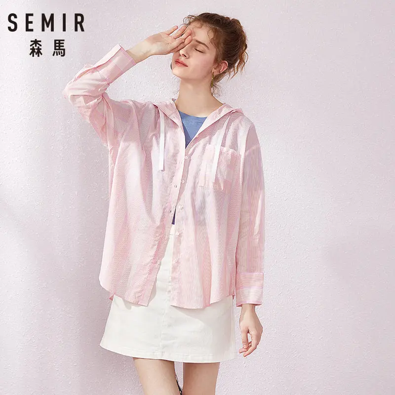 SEMIR, Женская клетчатая рубашка с длинными рукавами, куртка, рубашка для девочек с длинными рукавами, хлопковая рубашка с зауженной талией, весна