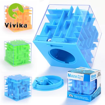 

Cubos Maze Toys for Children Educational 3D Maze Magic Cube Transparent Six-sided Puzzle Speed Cube Rolling Ball Game