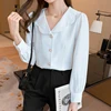 Long Sleeve White Blouse Chiffon Blouse Shirt Women Tops Blouse Women Blusas Mujer De Moda 2021 Doll Collar Women Blouses E366 2