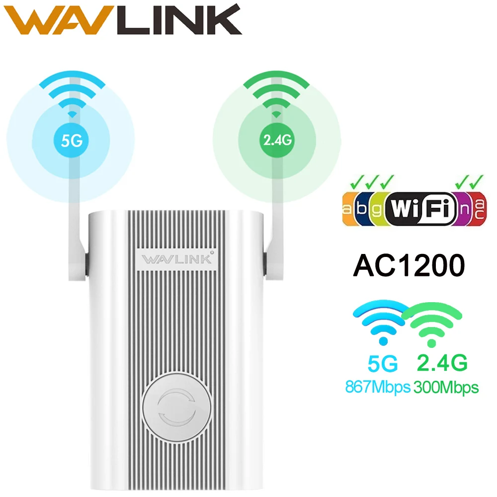 Wavlink Беспроводной WI-FI ретранслятор WI-FI удлинитель 1200 Мбит/с диапазон повторитель Wi-fi Усилитель сигнала Усилитель wifi точка доступа ЕС