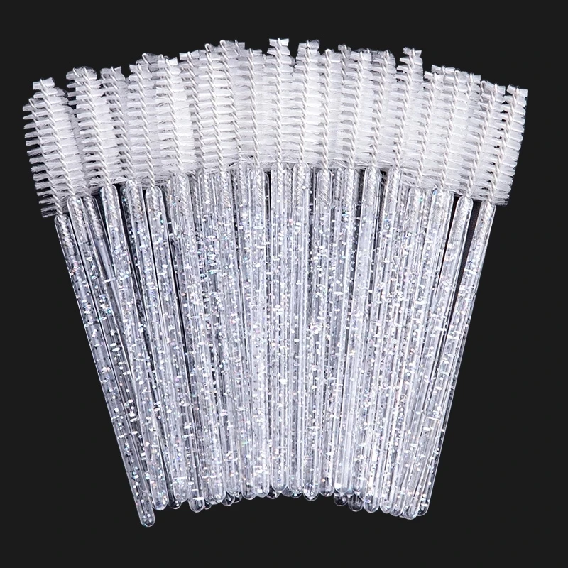 25/50Pcs/pack Disposable Crystal Eyelash Brush Comb Eye Lashes Extension Mascara Wands Makeup Professional Beauty Tool | Красота и