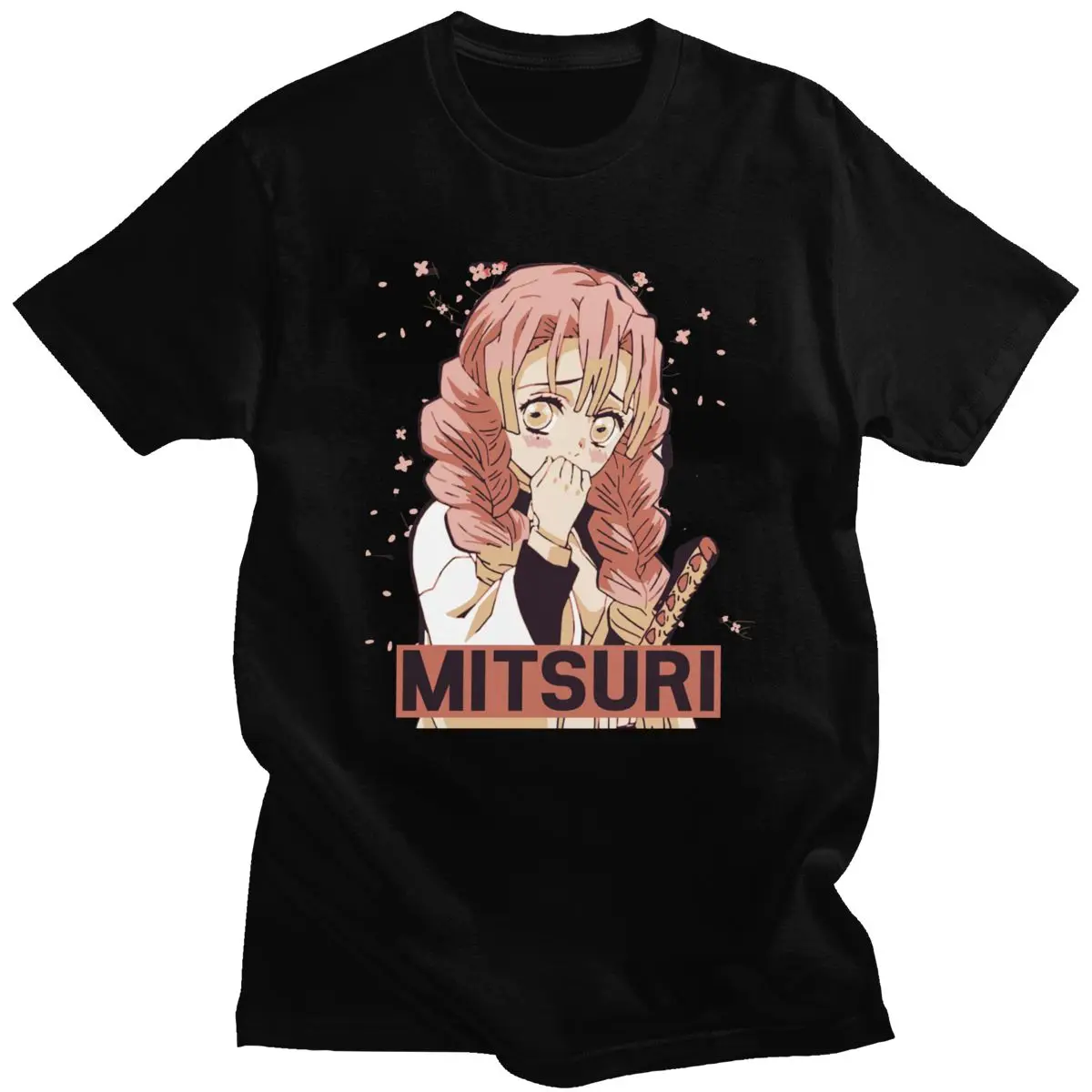 Мужская хлопковая футболка Kawaii Kimetsu No Yaiba с короткими рукавами и надписью The Love Pillar